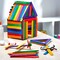 500 Colored Pcs Popsicle Sticks for Crafts, 6" Colorful Wooden Rainbow Craft Sticks - Classroom Supplies, STEM DIY Art, Ages 3+